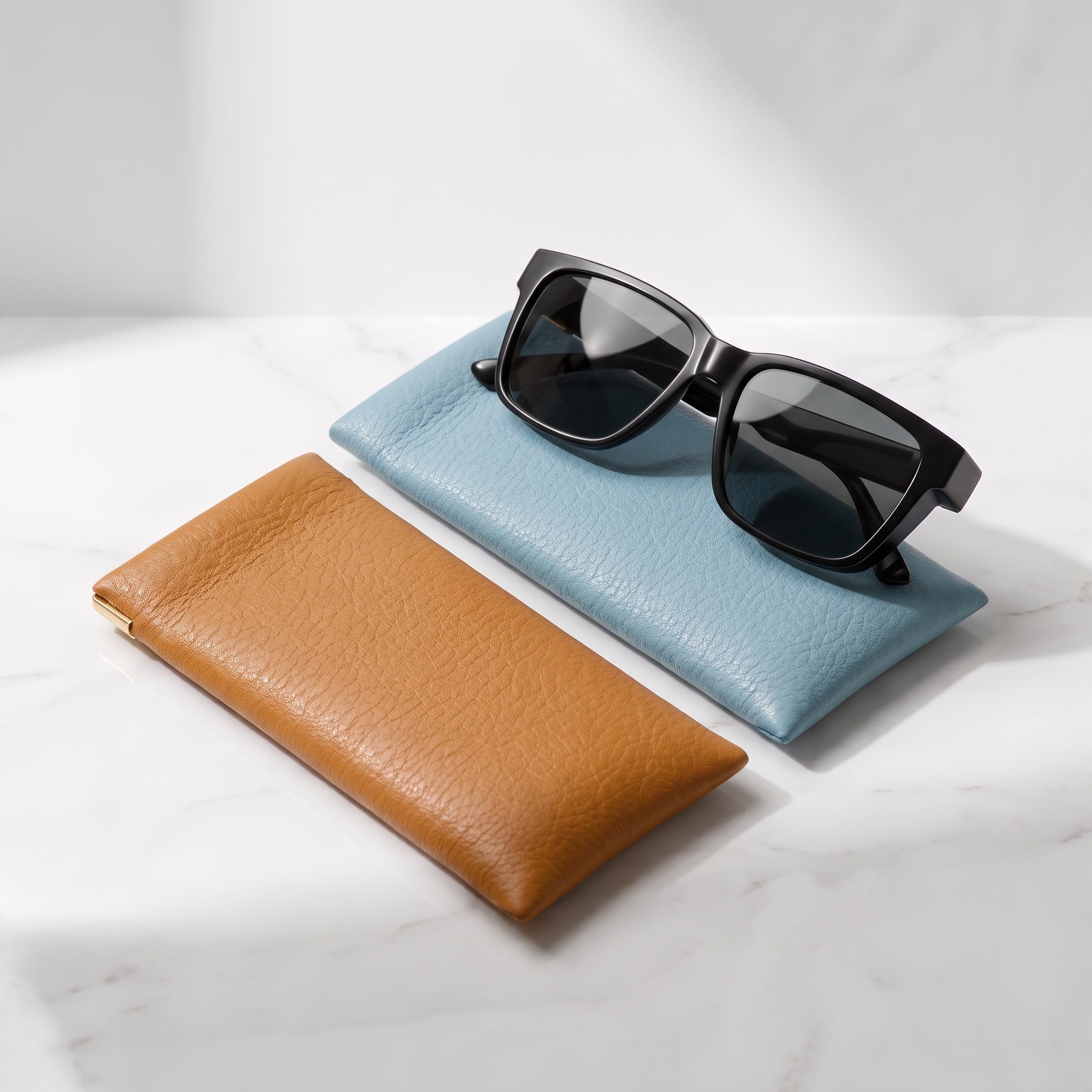 2 Leather Travel Pouches