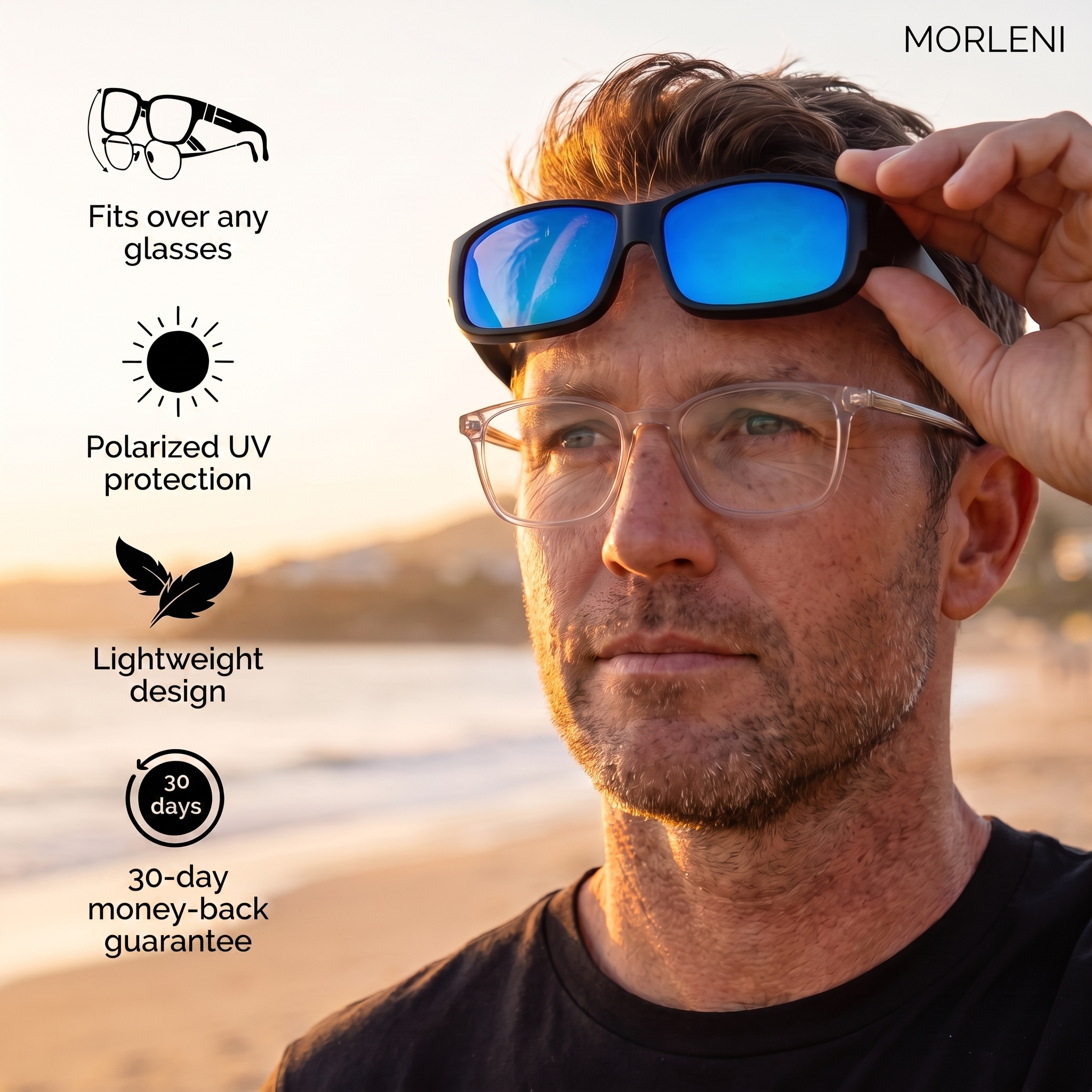 Polarized fit-over sunglasses for men